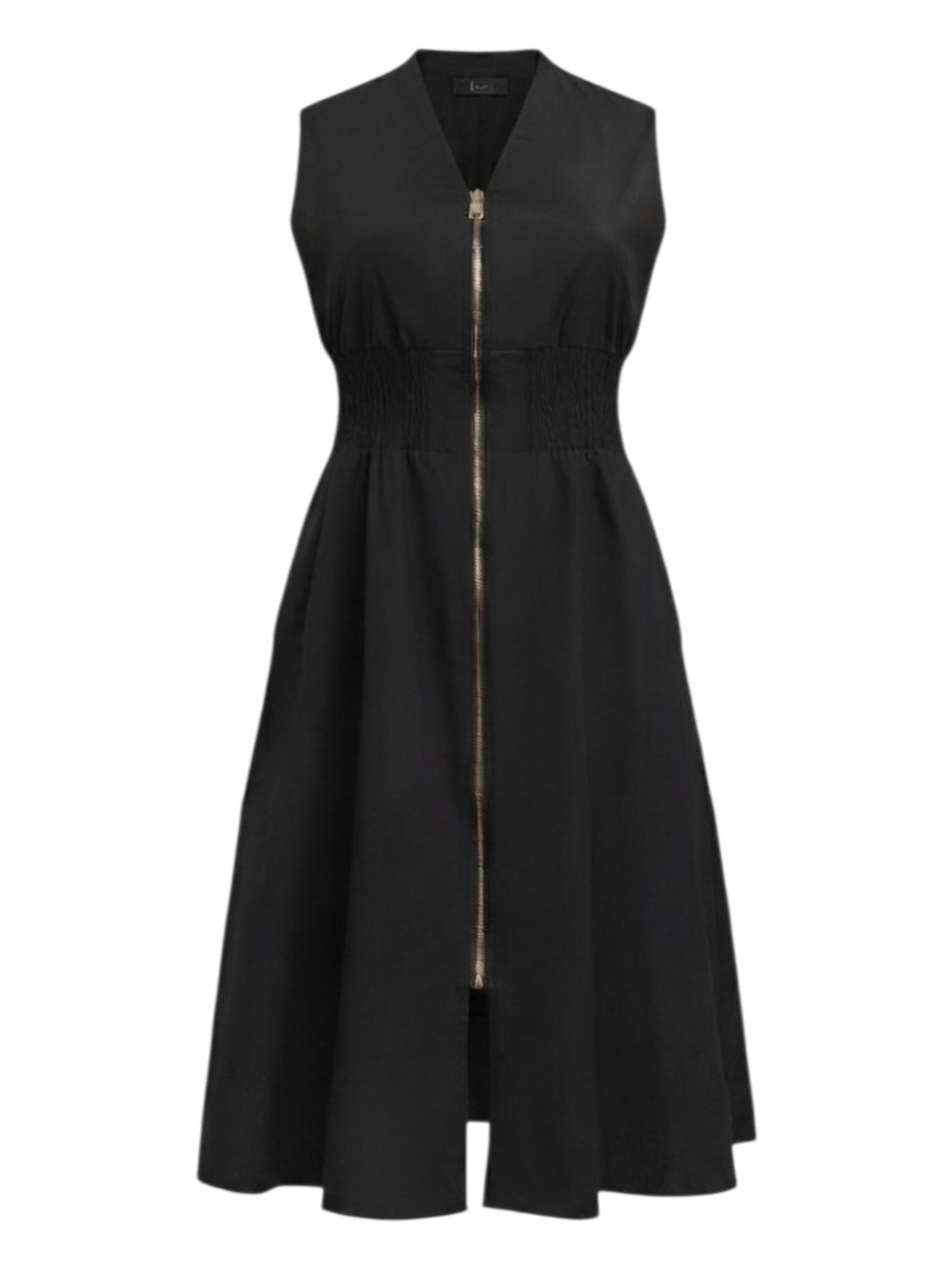 Rachel Zoe Sleeveless Black Midi Zip Fit & Flare Dress Womens XL
